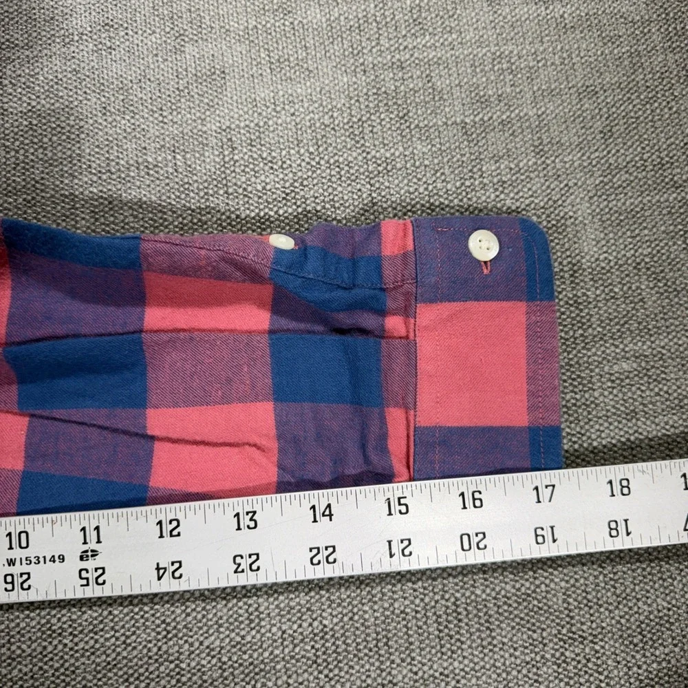 Vineyard Vines Button Down Shirt Boys L Pink Navy Blue Excellent Buffalo Check